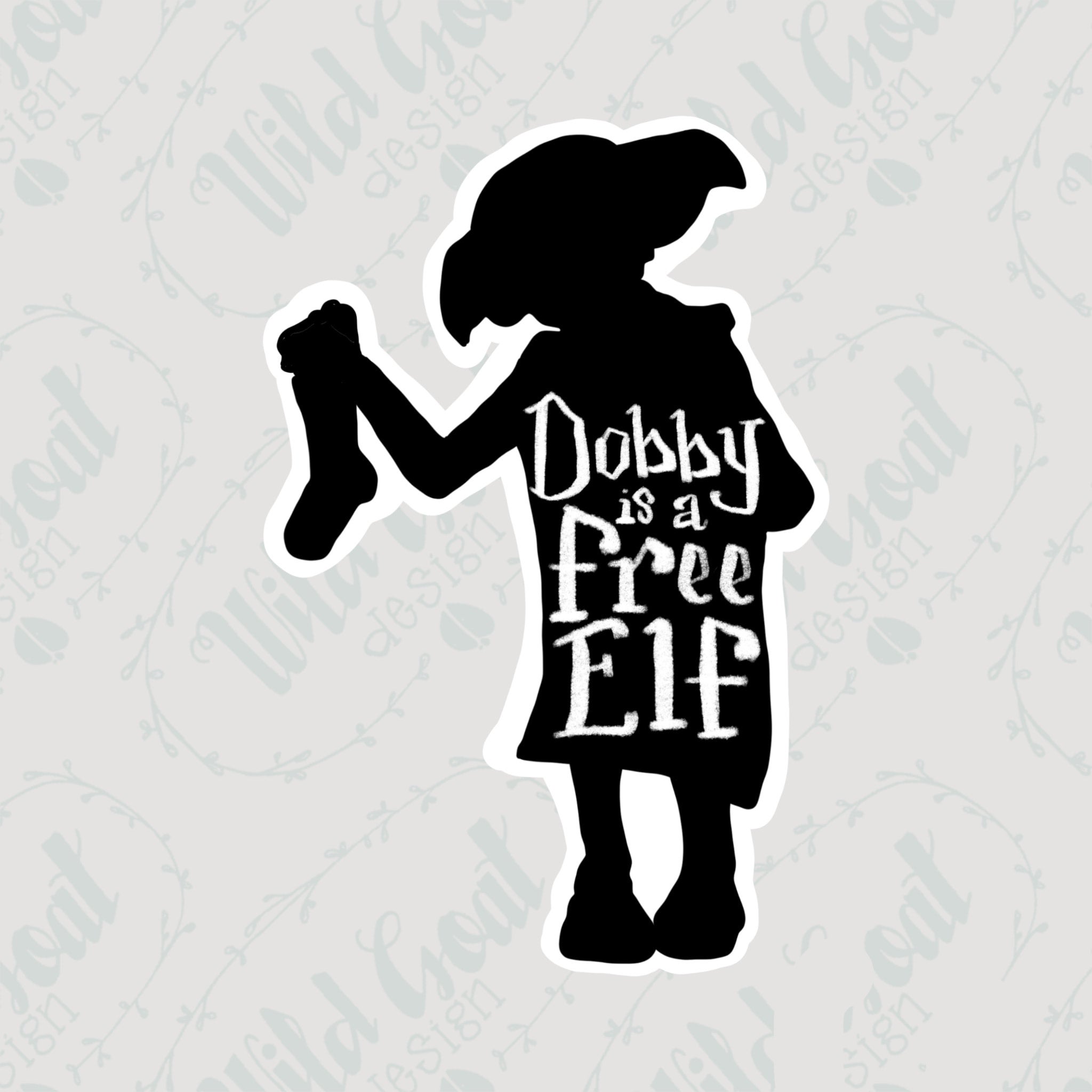 Harry Potter Dobby Weihnachtself Sticker – 10 X 10 Cm, Weiß Glänzend